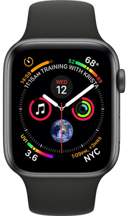 Смарт-часы Apple Watch Series 4 GPS 44mm Space Grey Aluminium Case with Black Sport Band (MU6D2UA/A)