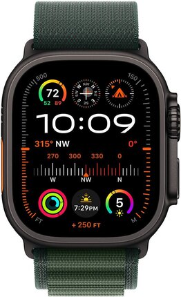 Смарт-часы Apple Watch Ultra 2 GPS + Cellular 49mm Black Titan Case with Dark Green Alpine Loop - S (MX4Q3UL/A)