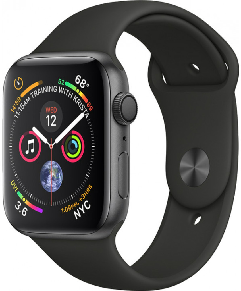 Смарт-часы Apple Watch Series 4 GPS 44mm Space Grey Aluminium Case with Black Sport Band (MU6D2UA/A)
