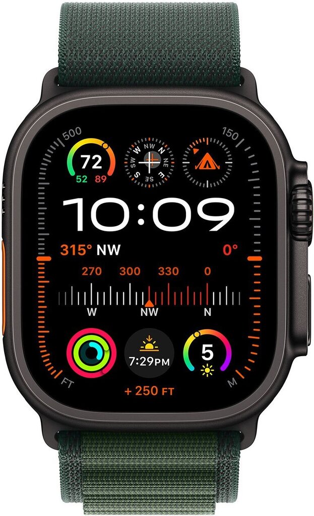 Смарт-часы Apple Watch Ultra 2 GPS + Cellular 49mm Black Titan Case with Dark Green Alpine Loop - S (MX4Q3UL/A)